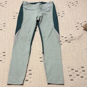 Outdoor Voices Teal and Gray Leggings